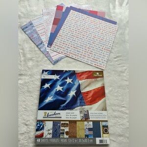 United States (USA) Themed Scrapbook Paper Lot